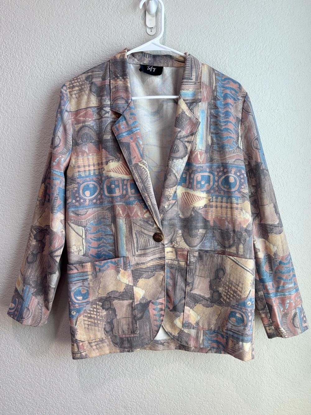 Vintage Tofy Blazer Multicolored Pattern Women’s Size 6 Medium